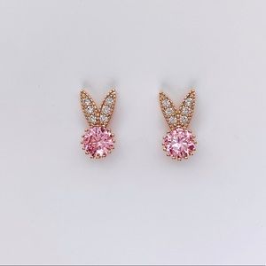 Crystal Bunny Stud Earrings